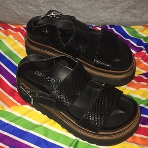 Paruolo Black Snakeskin Flatforms